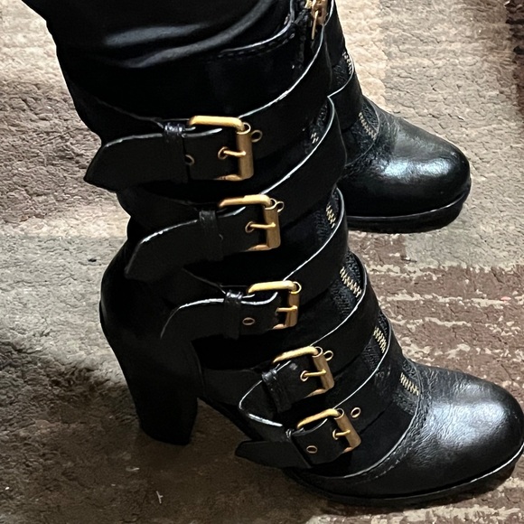 Marc by Marc Jacobs Buckle Leather Suede Moto Punk Rocker Boots Size US 7/37Eur - Picture 7 of 10